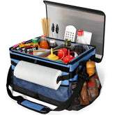 RACOBOT Grill Caddy with paper towel holder keeps essentials within reach.