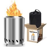 Radd Keep tabletop fire pit front view showing compact design for patios
