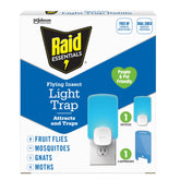 Raid Essentials Flying Insect Light Trap front view, ideal for indoor, chemical-free pest control.