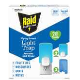 Raid Essentials Flying Insect Light Trap front view with a soft glow that attracts insects.