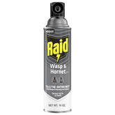 Raid Wasp & Hornet Killer spray 22-foot reach for safe outdoor nest elimination.