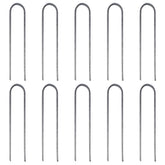 Rain Bird GS50/10PS galvanized stake anchors 1/2-inch tubing securely in soil.