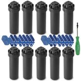 Rain Bird 5004 PC rotor sprinkler head for even lawn coverage.