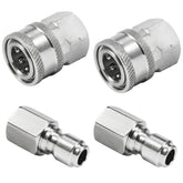 Raincovo 38-inch quick connect fittings snap securely for fast tool changes.
