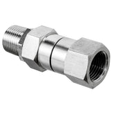 Raincovo pressure washer swivel provides 360-degree maneuverability for easier cleaning.