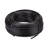 Raindrip half-inch tubing coil for easy main supply connections to emitters.