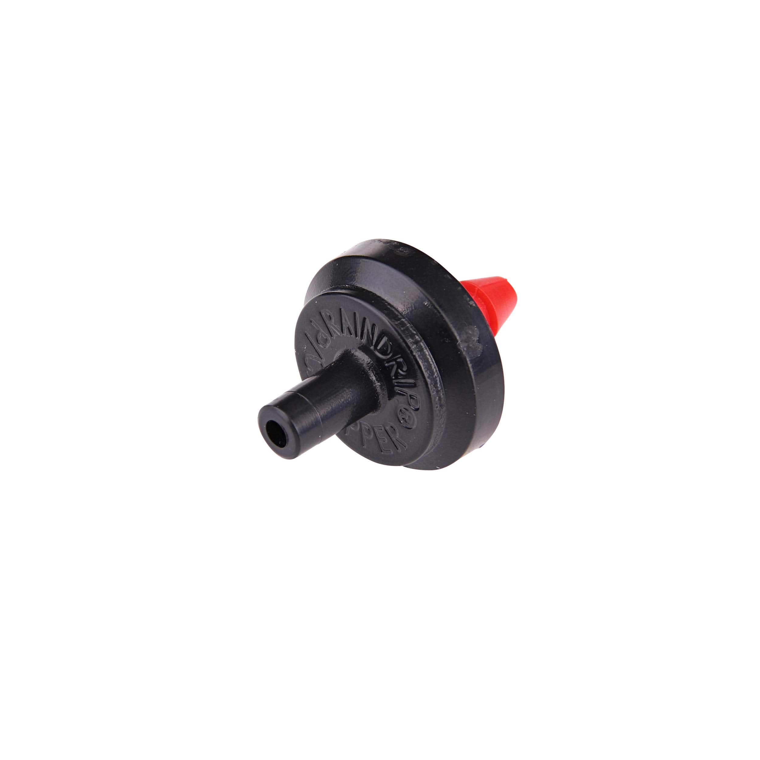 Raindrip PC2010B half-GPH emitter side view for consistent watering.