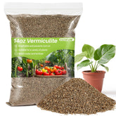Rainflow Vermiculite 14oz bag showing packaging for garden use and soil conditioning benefits