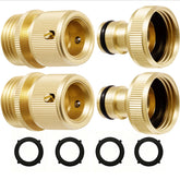 RAINPOINT brass quick-connect kit demonstrating easy, universal hose compatibility for any setup.