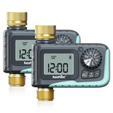RAINPOINT sprinkler timer with brass inlet and outlet for durable outdoor watering