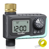 RAINPOINT sprinkler timer front view with large LCD display for easy setup