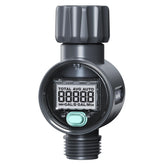 RAINPOINT water flow meter front view with a clear LCD display.