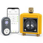 RainPoint WiFi timer with brass inlet-outlet for leak-proof irrigation control.