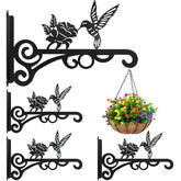 RANRTI hummingbird-pattern plant hanger 4-pack mounted on wall for indoor greenery.
