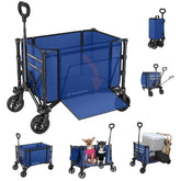 Raynesys collapsible wagon shown in compact folded form for easy storage.