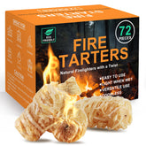 Realcook natural fire starter pack, 72-count, ready to ignite campfires.