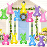 Realspring Easter bunny inflatable 14-inch outdoor garden decor, eye-catching yard display.