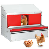 Redants chicken nesting box front view with roll-away design for easy egg collection.