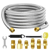 Redpant 18 ft propane hose assembly with adapters for flexible grilling setups.