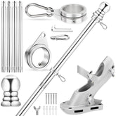 REERON 5ft flag pole kit wide shot highlighting durable stainless steel for outdoor display.