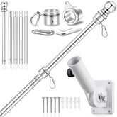 REERON 6ft flag pole kit on wall for outdoor display