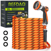 REFDAQ Garden Hose 50 ft non-expandable design delivers steady water flow for reliable watering.
