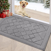 REFETONE indoor doormat close-up shows absorbent fibers trapping moisture.