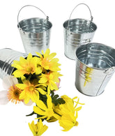 Regent 4 metal buckets used as a wedding centerpiece