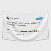 REHITAY Kanye Tapestry banner with four brass grommets for easy mounting