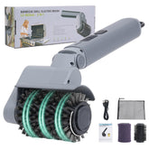 Reindeer Tools grill brush demonstrating the 3-angle head for easy control.