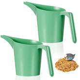 Relaxweex bird seed scoop in front view with two-piece design for easy feeding.