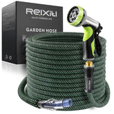 Relxitl garden hose 100ft coil, durable and easy-to-store for yard use.