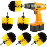 Remerry drill brush attachment set with six yellow brushes for efficient cleaning