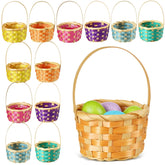 Remerry mini Easter basket red with handle for Easter egg hunts and gifts