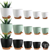Remerry self-watering planter in 7-inch size with drainage holes for healthy roots.