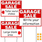 Remiawy garage sale sign front view with bold colors for high visibility