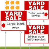 Remiawy yard sale sign 17x13 front view improves visibility and directs shoppers efficiently.