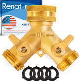 Renator garden hose splitter brass body for durable outdoor use