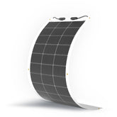 Renogy 100W flexible panel on curved RV roof for off-grid power