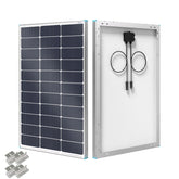 Renogy 100W N-Type panel front view showing high efficiency for RV and marine use.