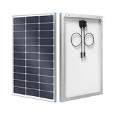 Renogy 100W N-Type panel top view showing compact rooftop fit for RVs.