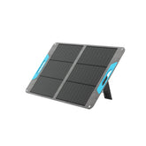 Renogy 100W solar panel with foldable kickstands ready for outdoor setup