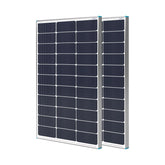 Renogy 2-pack 100W solar panels front view for off-grid RV and marine use.
