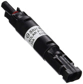 Renogy 30A waterproof in-line fuse holder close-up showing a secure fuse connection.