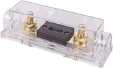 Renogy 400A ANL fuse with holder front view showing protective design and robust build