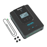 Renogy Rover 30A display backlit shows real-time voltage and current for monitoring