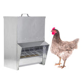 RentACoop galvanized trough feeder for a clean, no-mess feeding experience.