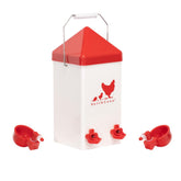 RentACoop waterer 1-gallon in use, ensuring steady water for your flock.
