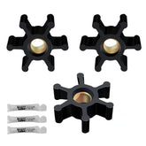 REPLACEMENTKITS.COM impeller kit front view with three impellers and lubricant for quick setup