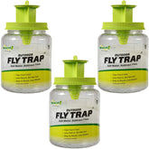 RESCUE! Outdoor Fly Trap three-trap set ready for outdoor fly control.